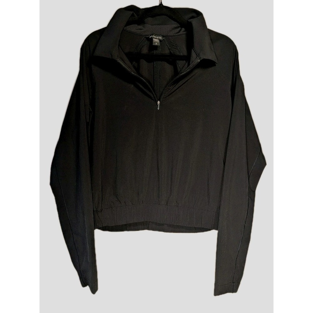 EUC Athleta Large Lightweight Advantage Warm Up Black 1/4 Zip Pullover Jacket